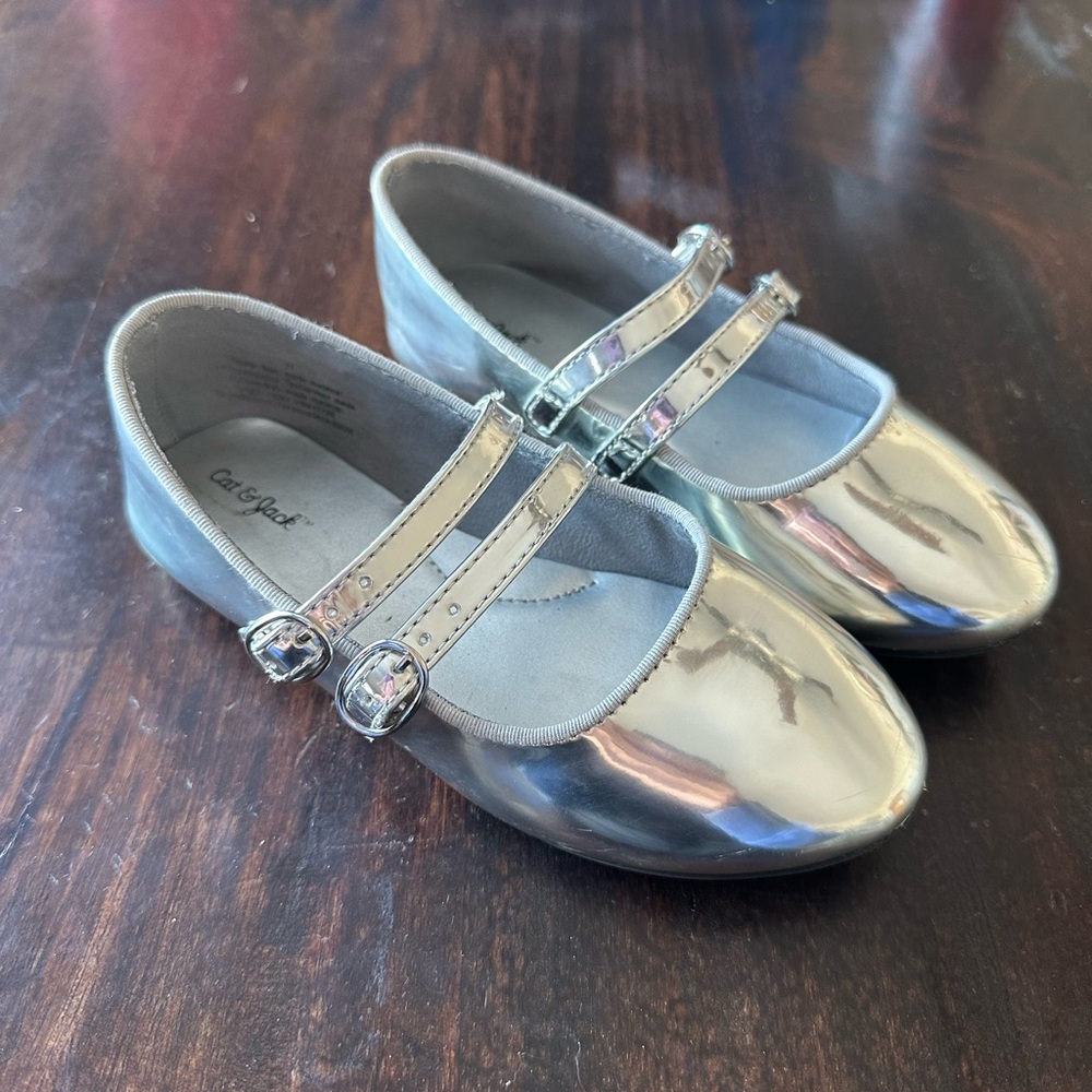 Cat & Jack Shiny Silver Dress Shoes